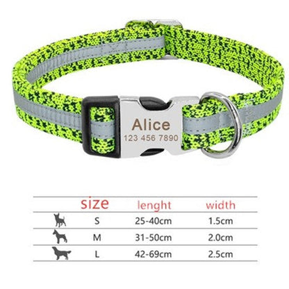 Dog Collar Pet Tag Puppy Cat Nameplate ID Collars Adjustable - Pets Crazy Shops