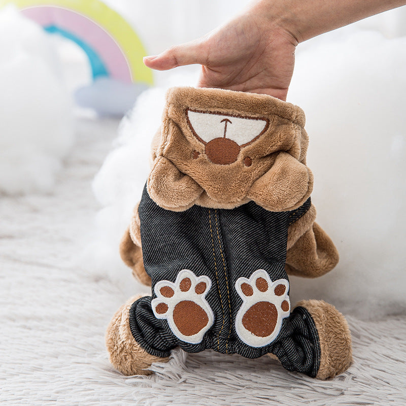 Pet fun paw print bear pet clothes - Pets Crazy Shops