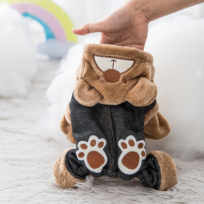 Pet fun paw print bear pet clothes - Pets Crazy Shops