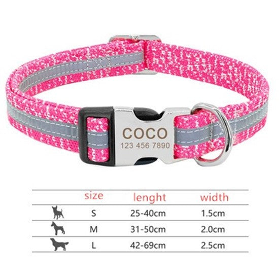 Dog Collar Pet Tag Puppy Cat Nameplate ID Collars Adjustable - Pets Crazy Shops