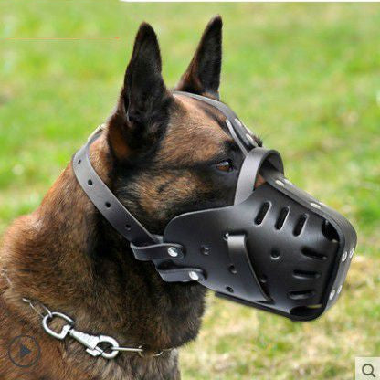 Cowhide Dog Muzzle Medium And Large Dog Horse Dog - Pets Crazy Shops