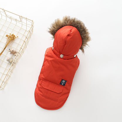 Hooded Cotton Coat Dog Clothing - Pets Crazy Shops