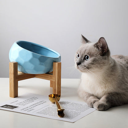 Pet bowl oblique mouth cat bowl food bowl dog bowl method bucket food bowl - Pets Crazy Shops