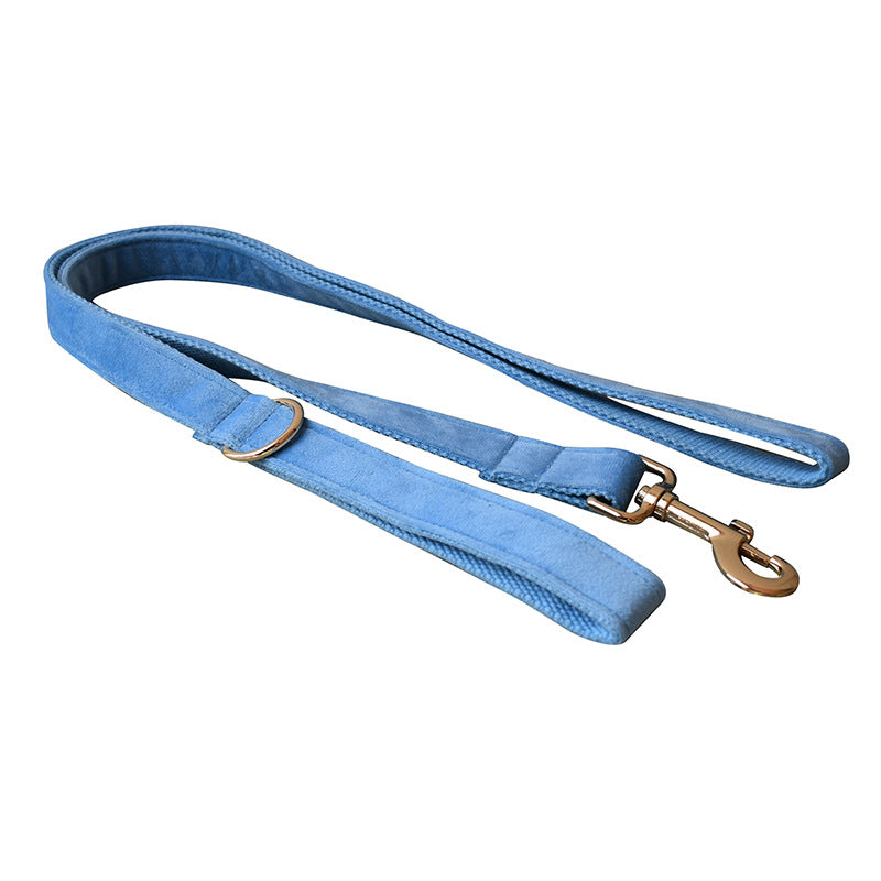 Blue Velvet Dog Collar Dog Rope Pet Collar - Pets Crazy Shops