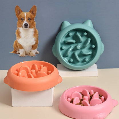Pet Dog Cat Slow Feeder Bowls Anti Choking Slow Feeder Dish Bowl Home Dog Eating Plate Anti Gulping Bowl Supplies - Pets Crazy Shops