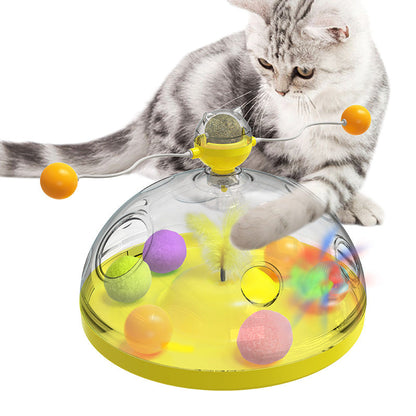 Meows Windmill Funny Cat Toys Interactive Multifunctional Turntable Pet Educational Toys With Catnip Luminous Ball Pinwheel Toys Pet Products - Pets Crazy Shops
