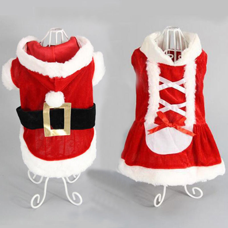 Christmas Dog Clothes Pet Vest Shirt Dog Winter Dress Warm Coat Jacket Clothing For Small Dogs Dress - Pets Crazy Shops