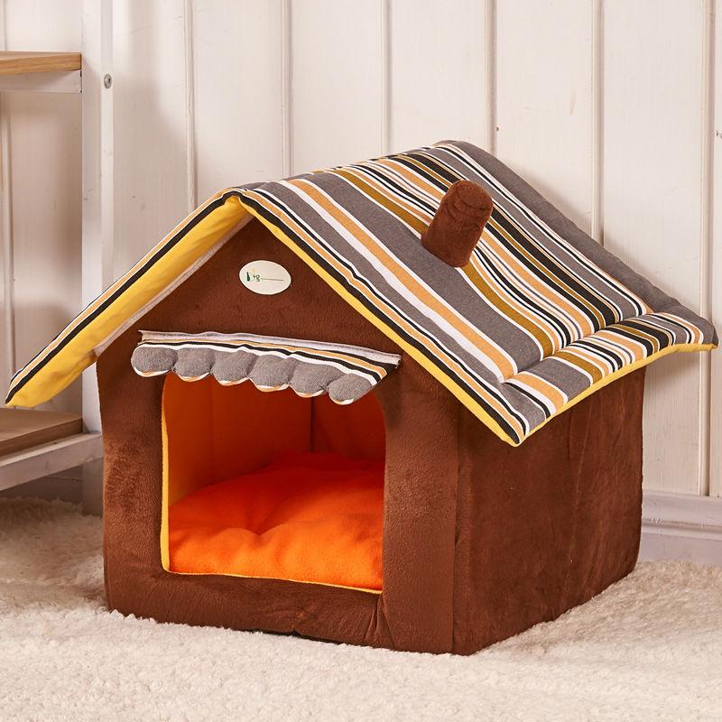 New Fashion Striped Removable Cover Mat Dog House Dog Beds For Small Medium Dogs Pet Products House Pet Beds for Cat - Pets Crazy Shops