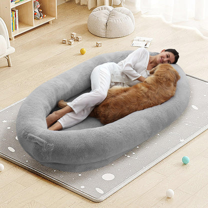 Dog Beds For Humans Size Fits You And Pets Washable Faux Fur Human Dog Bed For People Doze Off Napping Orthopedic Dog Bed - Pets Crazy Shops