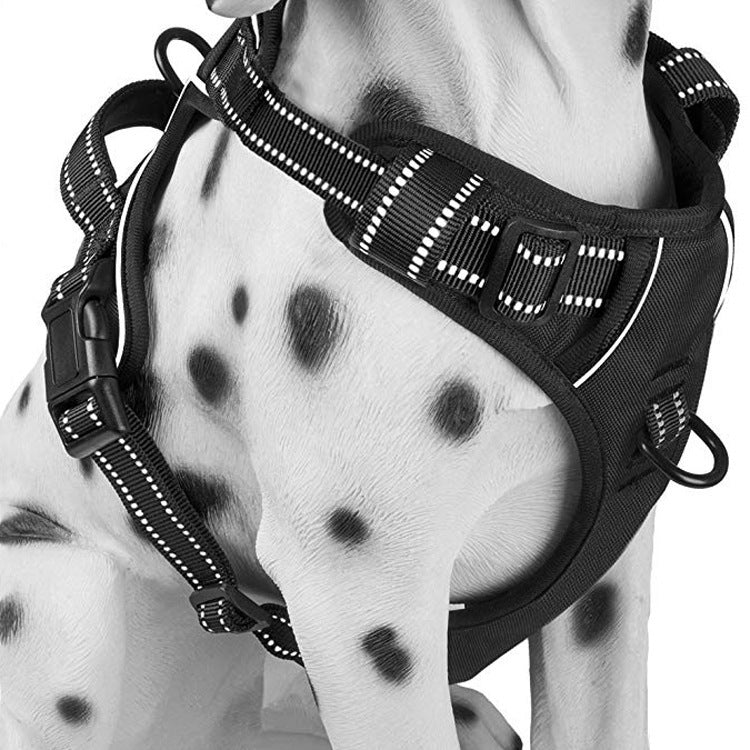 Medium And Large Dog Pet Chest Harness Breathable Reflective Vest-style Vest Dog Harness Big Dog Chest Harness Explosion-proof Customized - Pets Crazy Shops