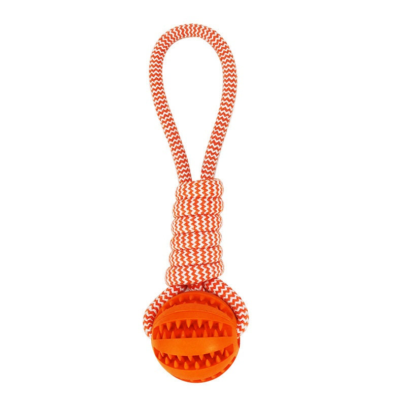 Dog Toys Treat Balls Interactive Hemp Rope Rubber Leaking Balls For Small Dogs Chewing Bite Resistant Toys Pet Tooth Cleaning Bite Resistant Toy Ball For Pet Dogs Puppy - Pets Crazy Shops