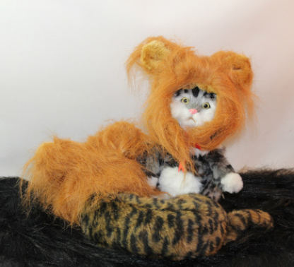 Funny Pet Hat For Small Dogs Cats Hat Emulation Lion Hair Mane Ears Head Cap Scarf Pet Halloween Festival Costume - Pets Crazy Shops
