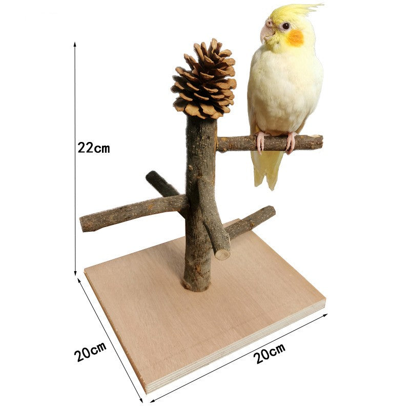 Solid Wood Parrot Station Frame Training Bird Shelf Parrot Toys - Pets Crazy Shops