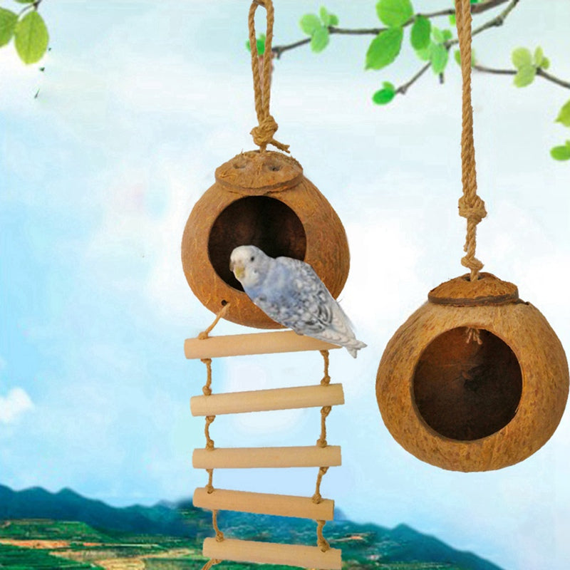 Natural coconut shell bird nest - Pets Crazy Shops