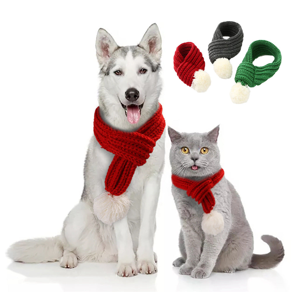 Pet christmas wool scarf - Pets Crazy Shops