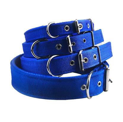 Nylon foam leather pet collar collar 3 color dog collar sponge pet supplies traction - Pets Crazy Shops
