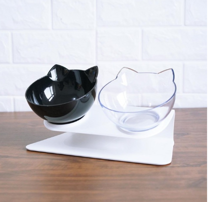 New Inclined Food Cat Ear Oblique Mouth Transparent Single Pet Bowl - Pets Crazy Shops