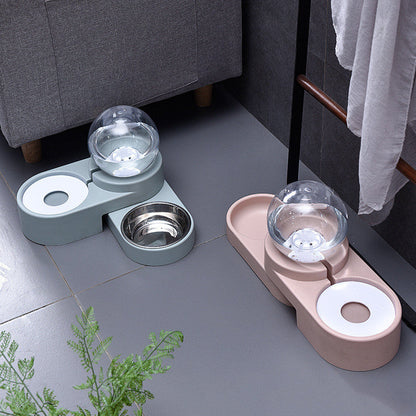 Automatic Cat Dog Water Dispenser with Bowl Nonelectric - Pets Crazy Shops