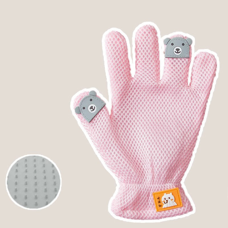 Pet Glove Cat Grooming Glove Cat Hair Deshedding Brush Gloves Cat Floating Hair Pet Hair Removal Brush Dog Bathing Massage Comb Silicone Hair Removal Gloves - Pets Crazy Shops