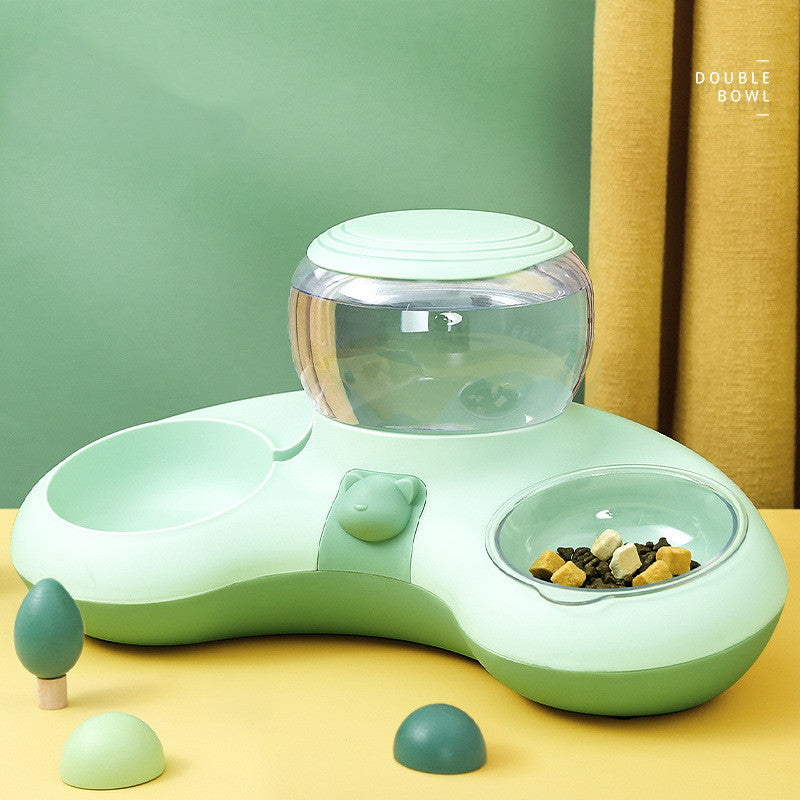 Crescent Automatic Drinking Water And Feeding Double Bowl - Pets Crazy Shops