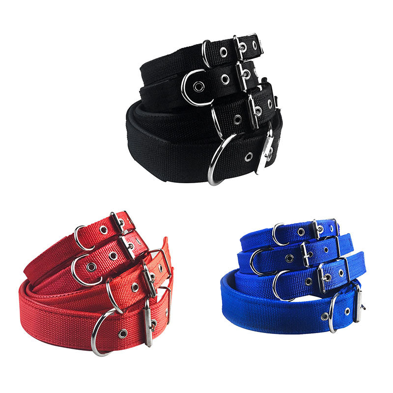 Nylon foam leather pet collar collar 3 color dog collar sponge pet supplies traction - Pets Crazy Shops