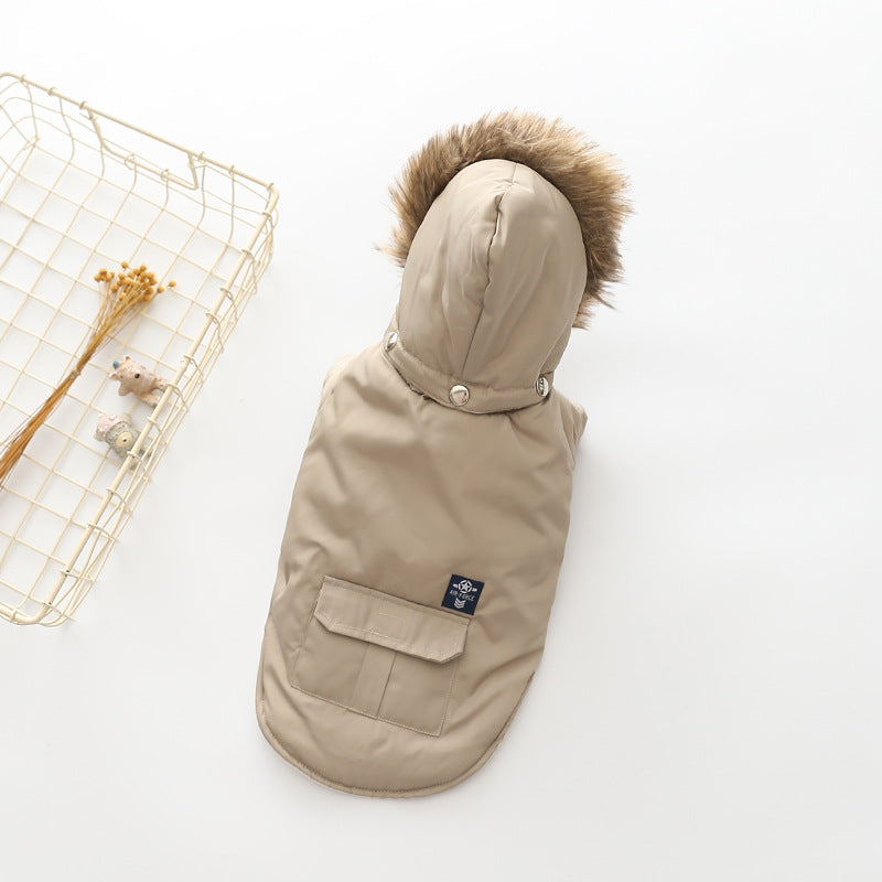 Hooded Cotton Coat Dog Clothing - Pets Crazy Shops