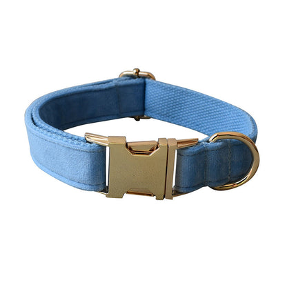 Blue Velvet Dog Collar Dog Rope Pet Collar - Pets Crazy Shops