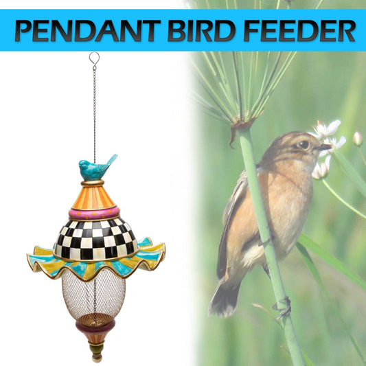 Metal Bird Feeder Creative Pattern Birdhouse Hanging Decor Garden Yard Window Parrot Feeding Pendant Decoration - Pets Crazy Shops