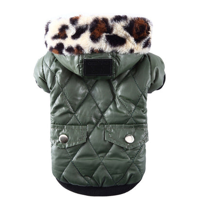Cross-border pet supplies pet clothes dog clothes autumn and winter fur collar coat pet dog clothing - Pets Crazy Shops