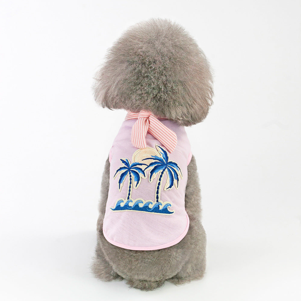 Coconut tree embroidery from pet clothing - Pets Crazy Shops