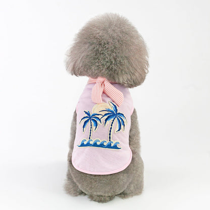 Coconut tree embroidery from pet clothing - Pets Crazy Shops