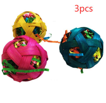 Natural Bamboo Woven Toy Ball Feeding Foraging Toy - Pets Crazy Shops