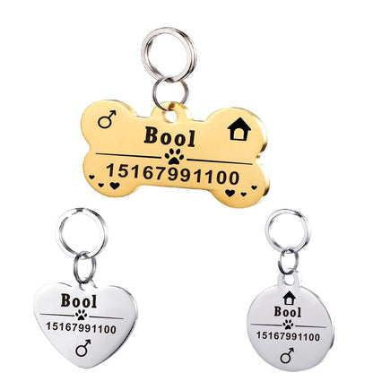 Personalized Dog ID Tag Stainless Steel Pet ID Tag - Pets Crazy Shops