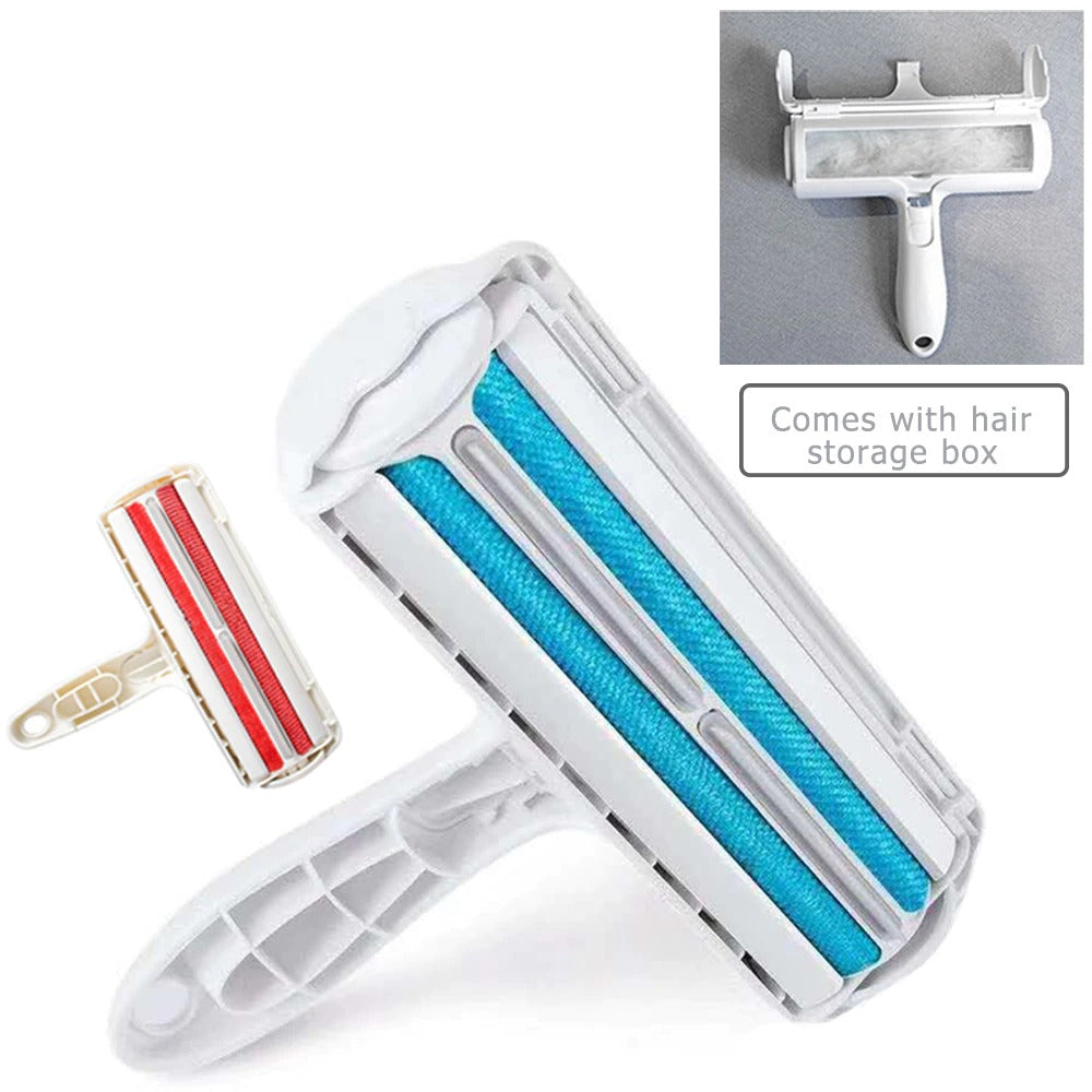 Pet Hair Roller Remover Lint Brush 2-Way Dog Cat Comb Tool Convenient Cleaning Dog Cat Fur Brush Base Home Furniture Sofa Clothe - Pets Crazy Shops