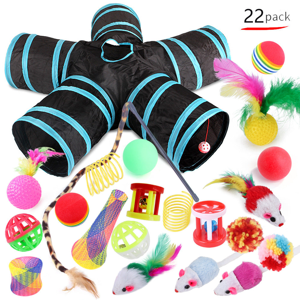 Cat Toy Set Funny Cat Assembled Toys Cat Tunnel Cat Tunnel Pet Supplies - Pets Crazy Shops