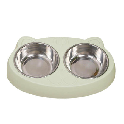 Dog Bowls Double Dog Water And Food Bowls Stainless Steel Bowls With Non-Slip Resin Station, Pet Feeder Bowls For Puppy Medium Dogs Cats - Pets Crazy Shops