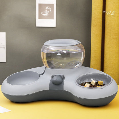 Crescent Automatic Drinking Water And Feeding Double Bowl - Pets Crazy Shops
