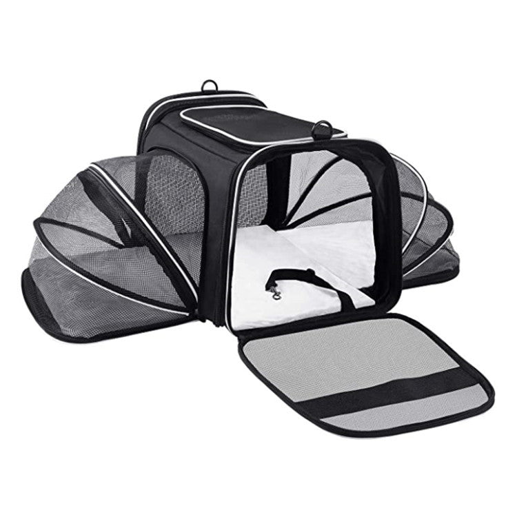 Carrier For Cat Pet Airline Approved Expandable Foldable Soft Dog Carrier Opened Doors Reflective Tapes Cat Travel Bag - Pets Crazy Shops
