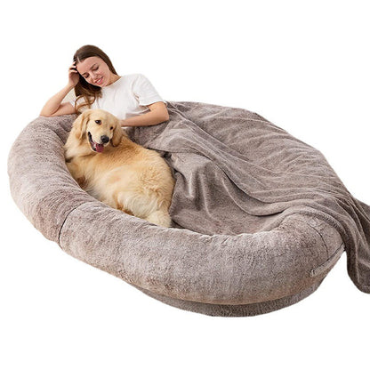 Large Human Short Plush Dog Bed - Pets Crazy Shops