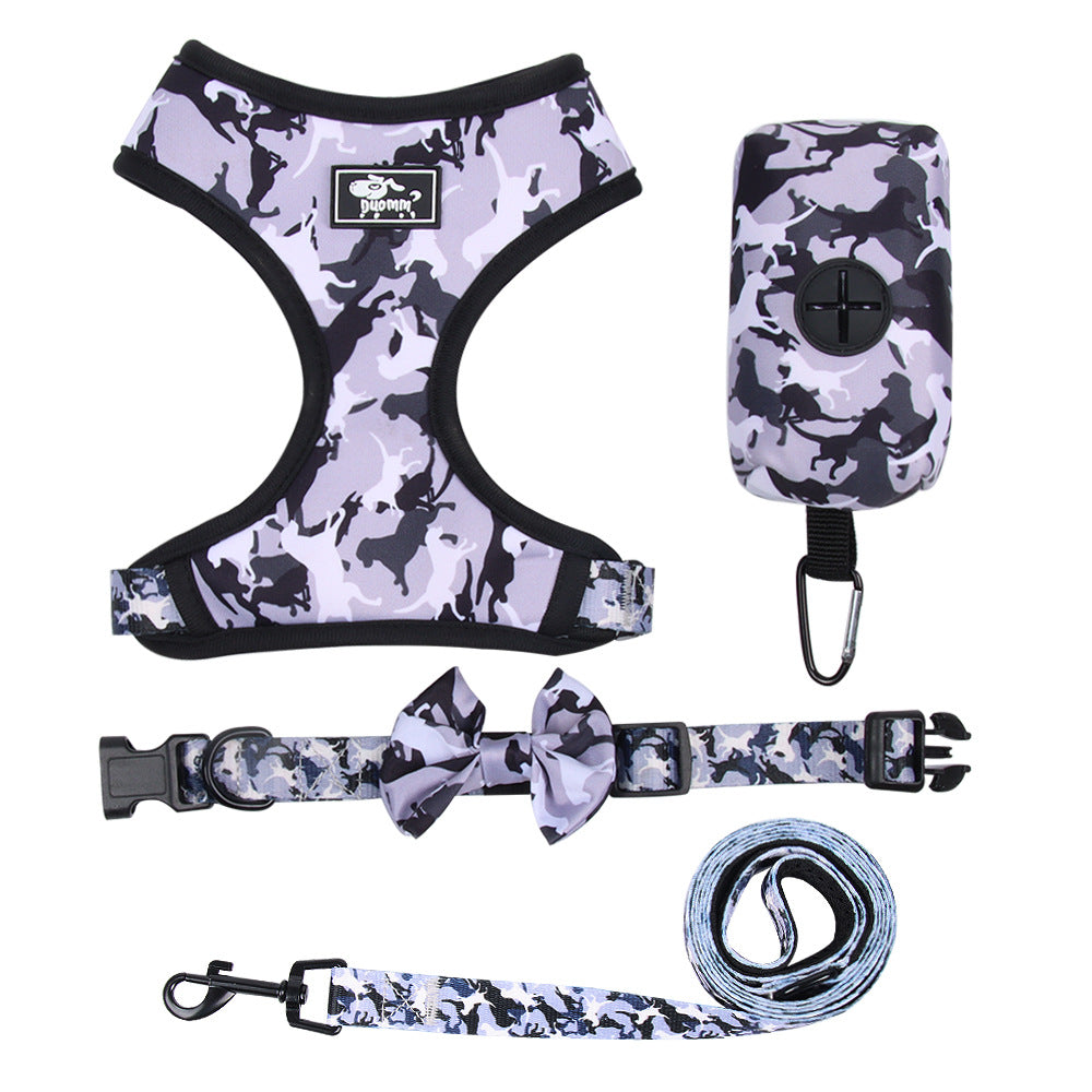 Printed Chest Harness Set Dog Rope Pet Supplies - Pets Crazy Shops