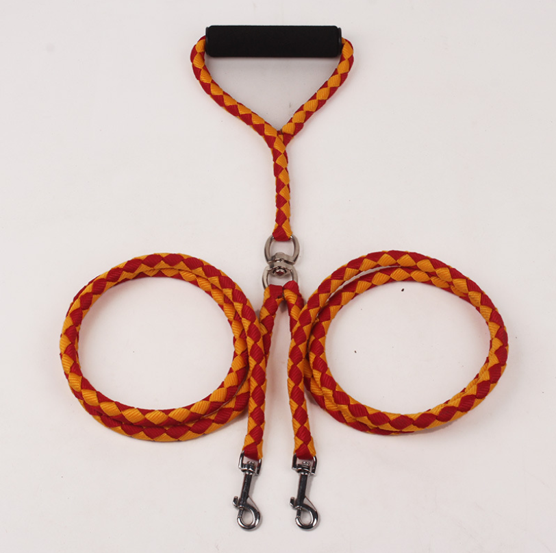 Pet Hand-knitted Traction Wear-resistant Dog Leash Double-ended Hand-knitted Braided Rope Outdoor Dog Leash - Pets Crazy Shops