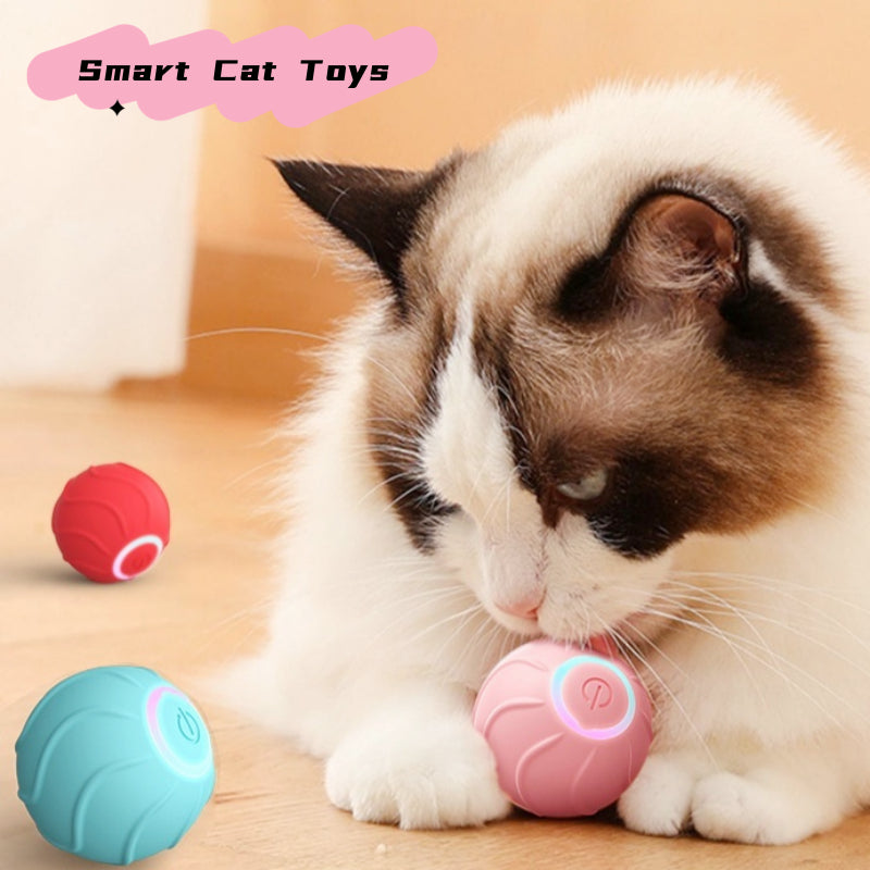 Smart Cat Toys Rolling Ball Pet Cat Owner Interactive Pets Toys Automatic Bouncing Ball USB Self Hi Teasing Kittens Jumping Ball - Pets Crazy Shops
