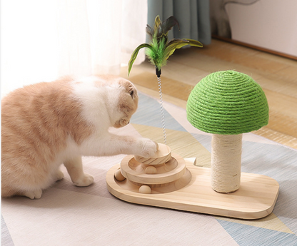 Pet Cat Tree Toys Cat Scratch Post Pet Furniture Scratching Post Cats Claw Scratcher Double Sisal Balls Cat Accessories - Pets Crazy Shops