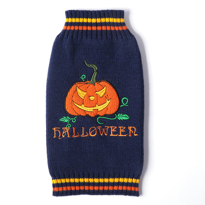 Pet Halloween Dog Knitted Pumpkin Sweater - Pets Crazy Shops