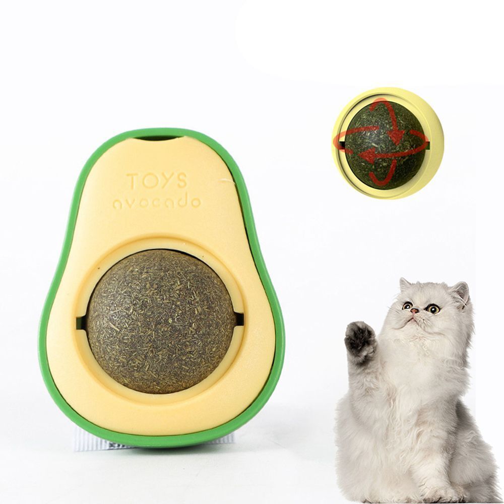 Cute Avocado Catnip Toys Cat Teeth Cleaning Toy Cat Supplies Catnip Mini Cat Treat Toys Interactive Pet Toys Pet Products Pet Avocado Ball Cute Funny Mint Cleaning Teeth Toy For Cat Supplies - Pets Crazy Shops