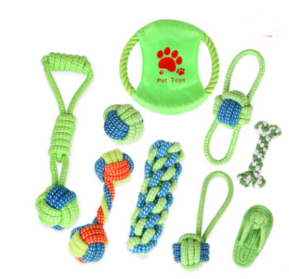 Molar supplies cotton rope toy cat and dog rope knot toy dog bite cleaning tooth toy set - Pets Crazy Shops
