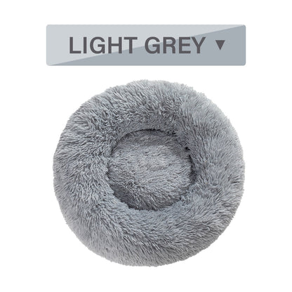 Fluffy Donut Dog Bed  Warm Soft Long Plush Pet Cushion Dog House Cat  Bed Washable Pet Sofa Mat Calming Samll Large Dog Beds - Pets Crazy Shops