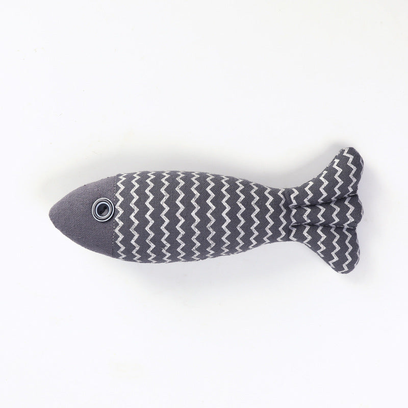 Cat Toy Funny Cat Linen Fish Pillow Self-hey Cat - Pets Crazy Shops