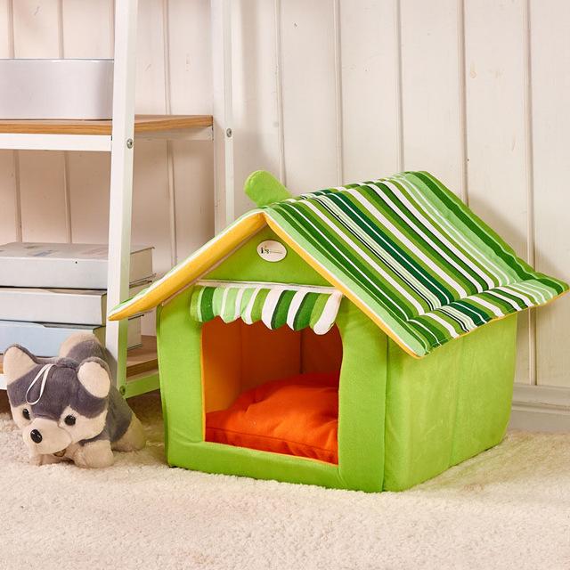 New Fashion Striped Removable Cover Mat Dog House Dog Beds For Small Medium Dogs Pet Products House Pet Beds for Cat - Pets Crazy Shops