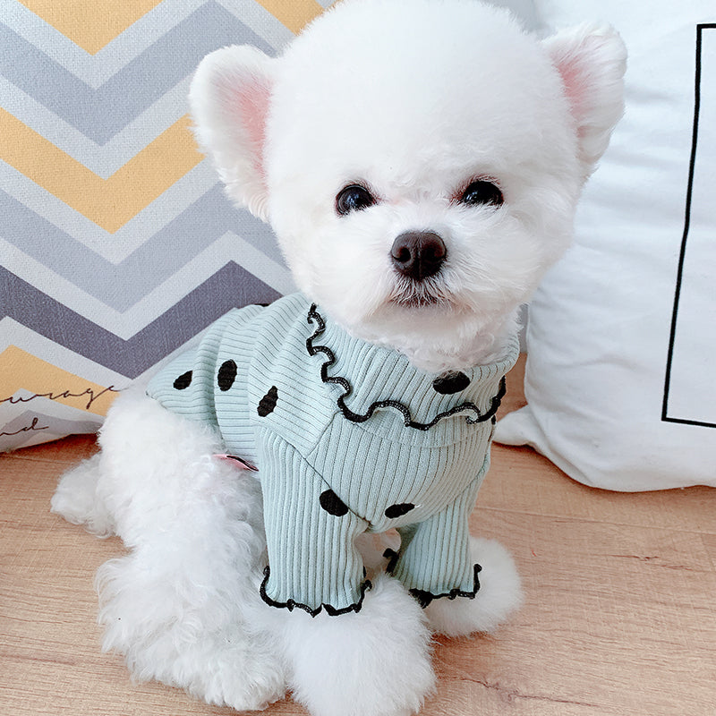 Dot turtleneck dog bottoming shirt - Pets Crazy Shops